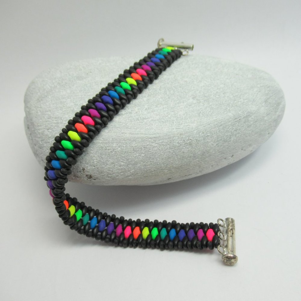 Neon and Black Superduo bracelet